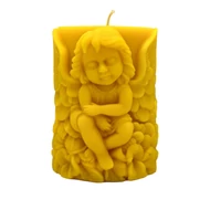 angyalos méhviaszgyertya, karácsonyi gyertya, karácsonyi dekor