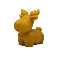 szarvas méhviaszgyertya, téli dekor kellék,