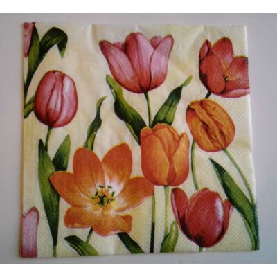 tulipános dekupázs szalvéta