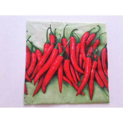 Chilis, paprikás, zöld-piros szalvéta