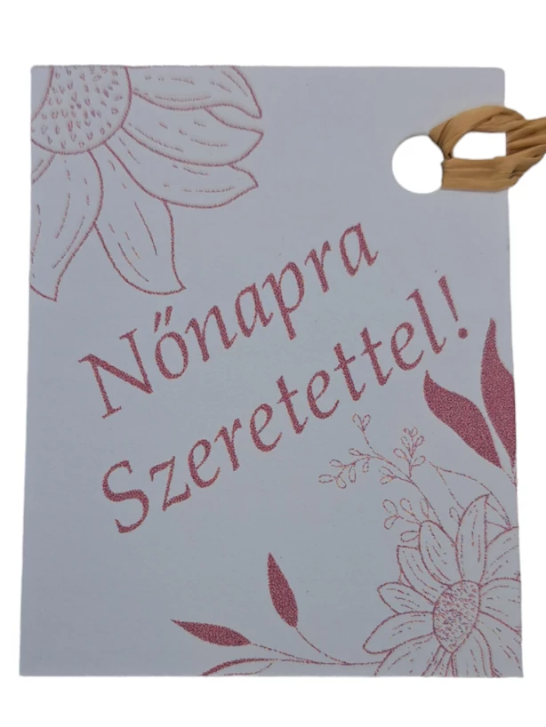 Nőnapra Szeretettel feliratú nyakcímke